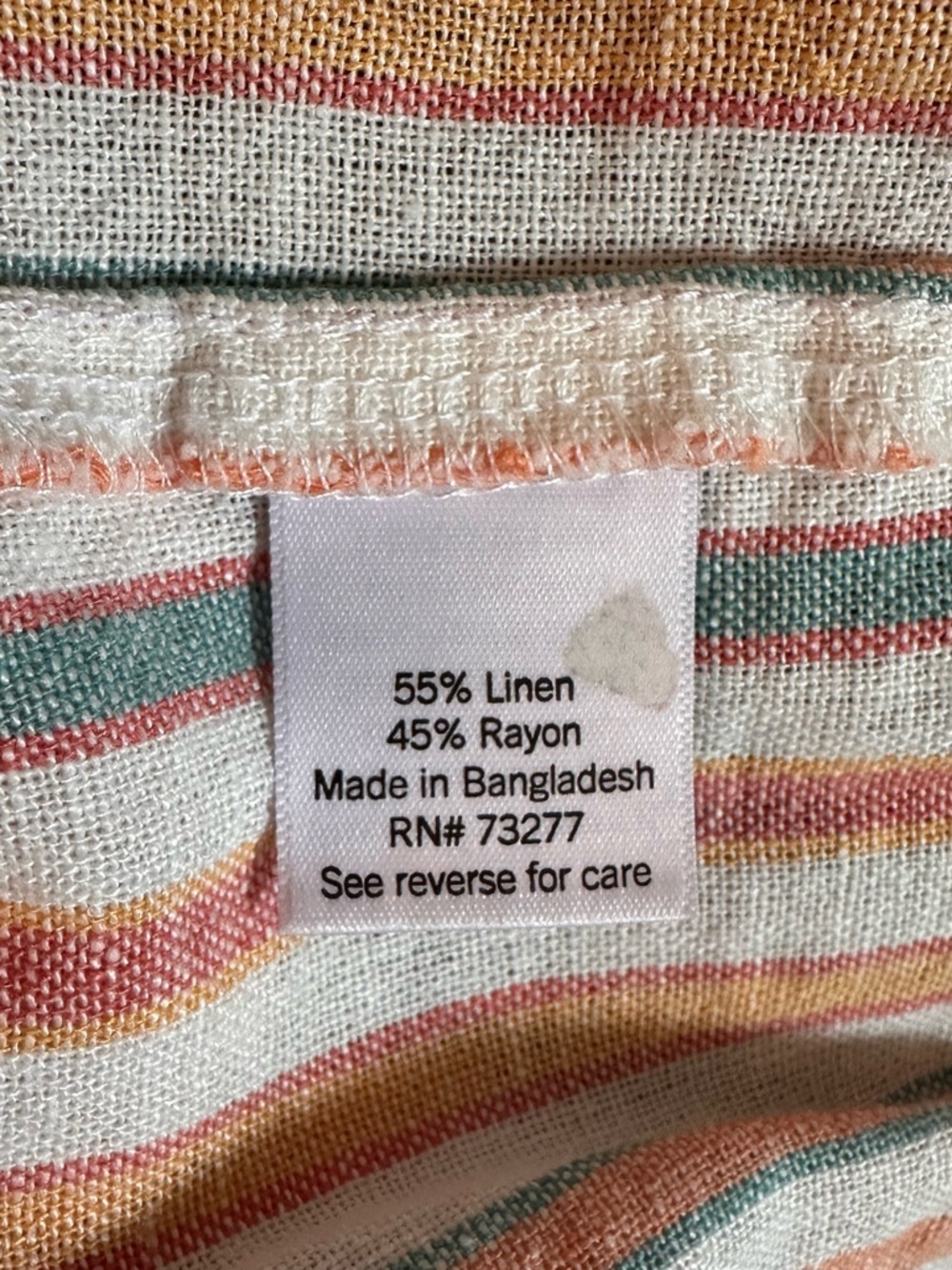 Sonoma linen Sleeveless pull on Dress in Peach, Cream and Gray Stripes Small - Picture 9 of 10